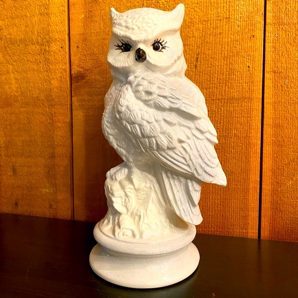 Anthropologie Other - Vintage Mid century modern white and gray mystic owl statue